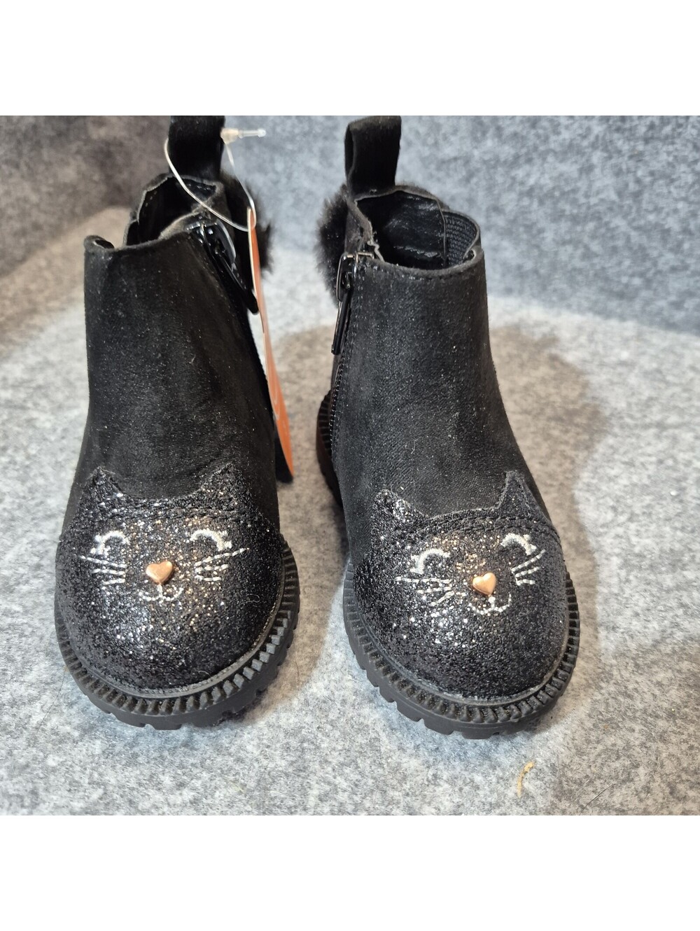 Wonder Nation Chelsea Sparkly Kitty Boots 3 Months Black Cat